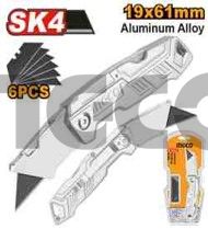 INGCO Нож складной алюминиевый 170 мм /в комплекте 6 лезвий SK4