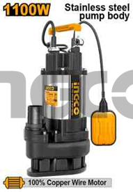 INGCO Насос погружной дренажный для грязной воды  1100 Вт 1,5 л.с.