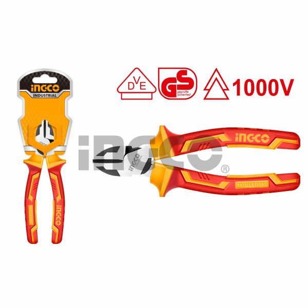 INGCO Кусачки боковые диэлектрические с увеличенным рычагом INDUSTRIAL 160мм 6" Cr-V