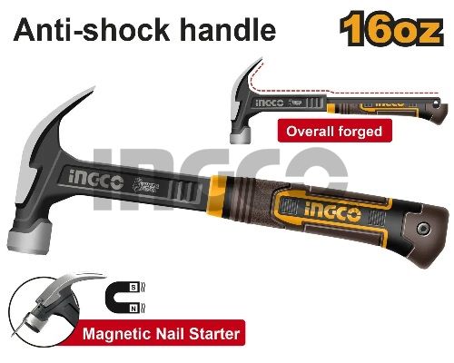 INGCO Молоток-гвоздодёр SUPER INDUSTRIAL 450гр./16oz