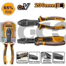 INGCO Плоскогубцы комбинированные усиленные INDUSTRIAL 200мм 8"